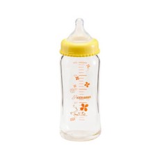 키즈앤마마 유리 광구 젖병 250mL(옐로)